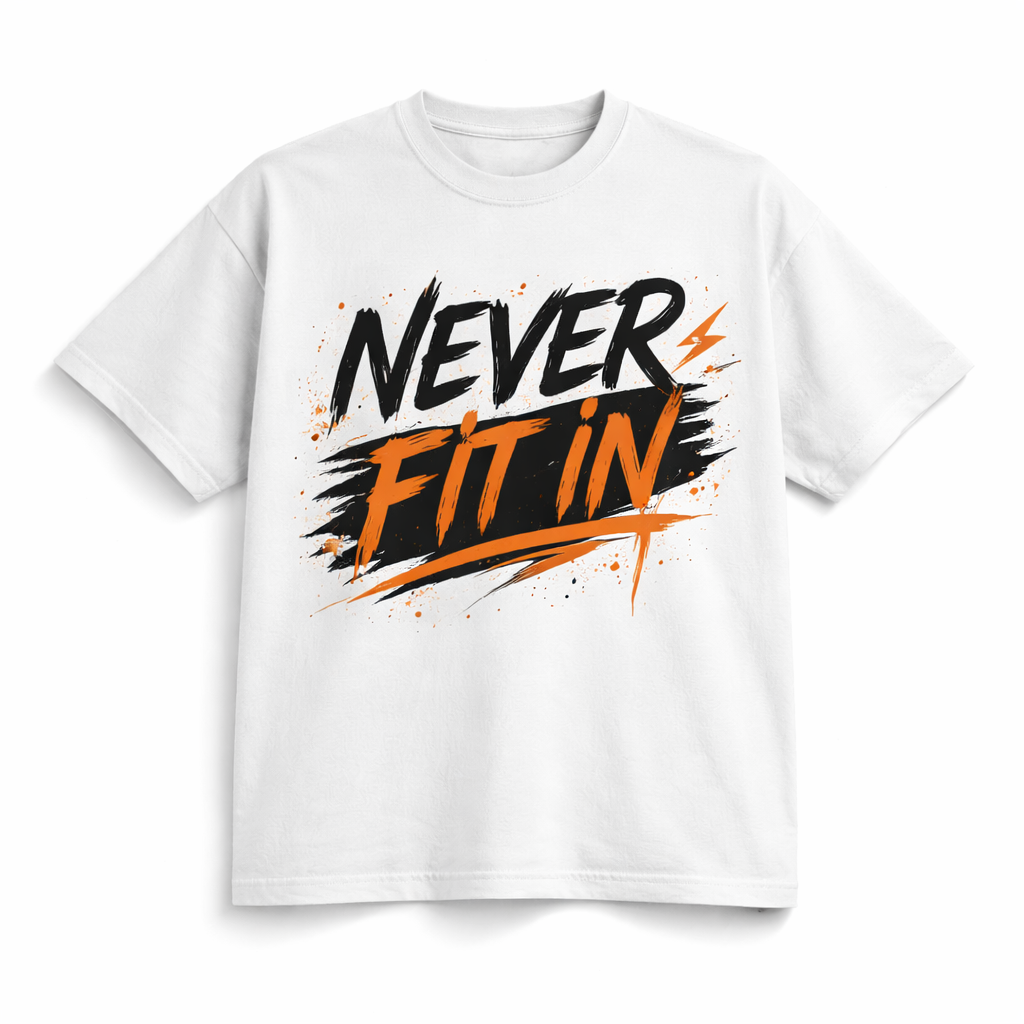 Never Fit In Oversized Streetwear T-Shirt