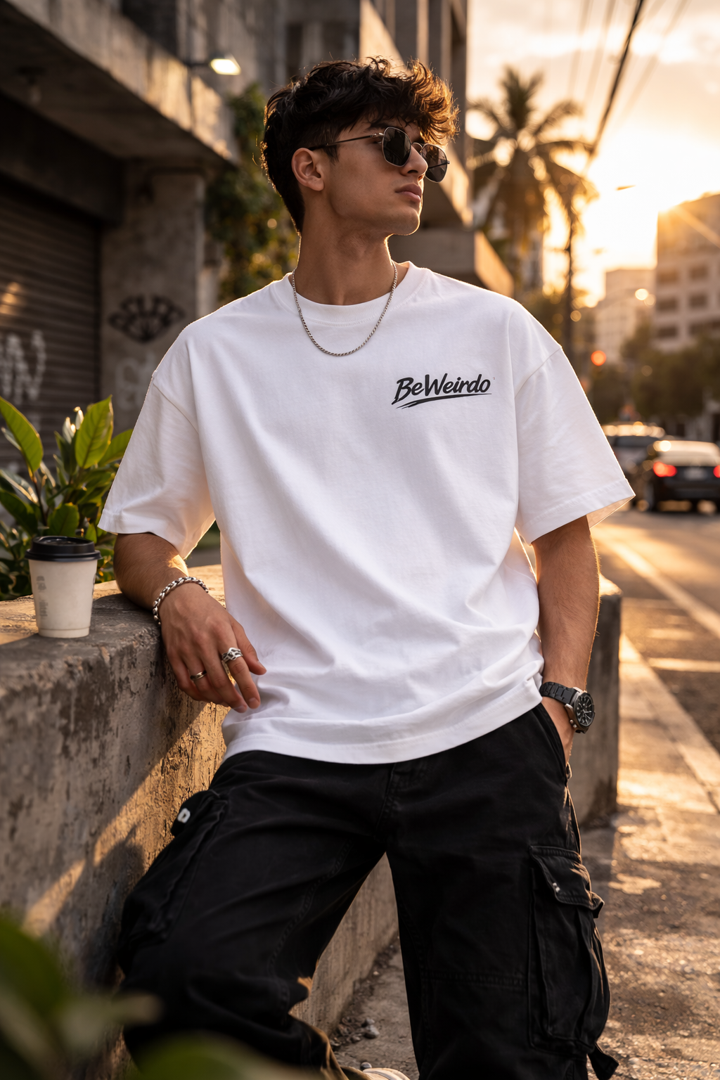 BeWeirdo Essential oversized t-shirt pastel colours lifestyle