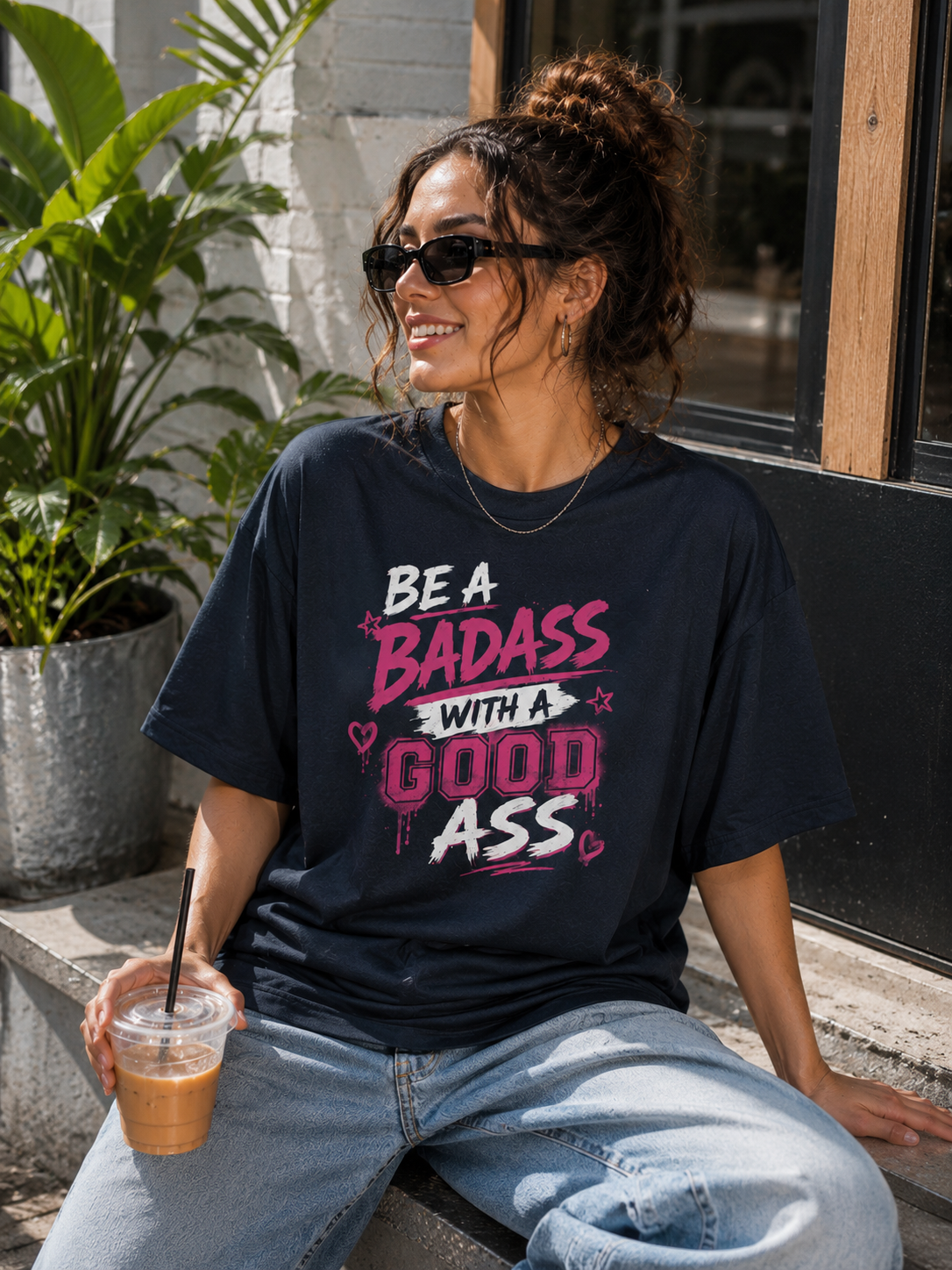 BeWeirdo “Be A Badass With A Good Ass” Oversized T-Shirt – Bold Women Streetwear