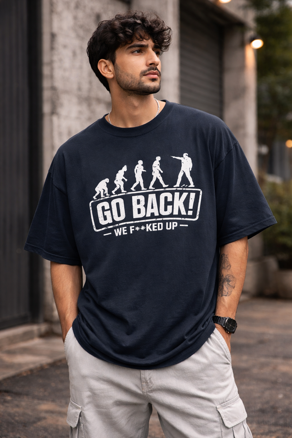 BeWeirdo “Go Back” Oversized T-Shirt – Anti-Regression Street Edition