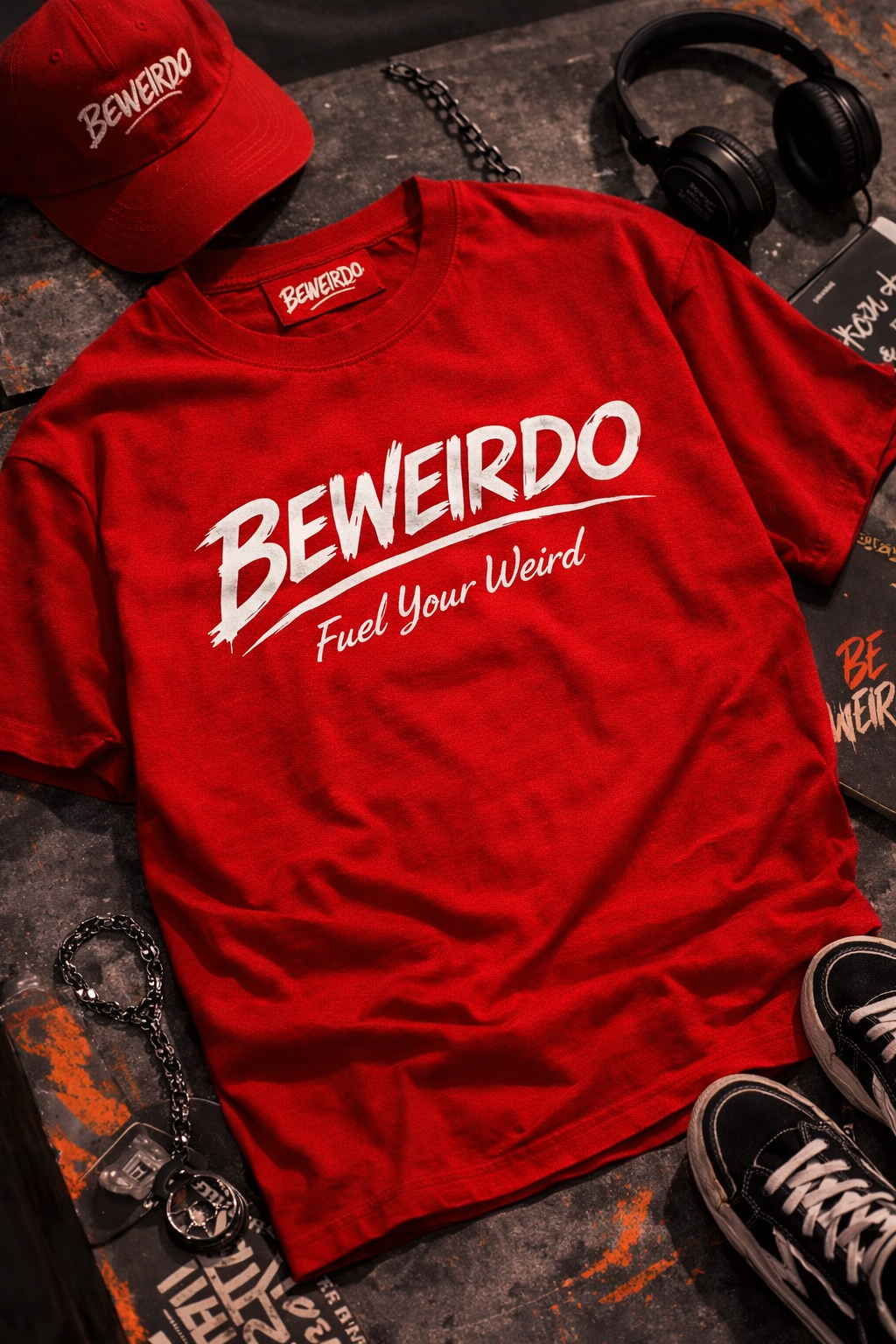 BeWeirdo Logo T-Shirt – Fuel Your Weird (Red)
