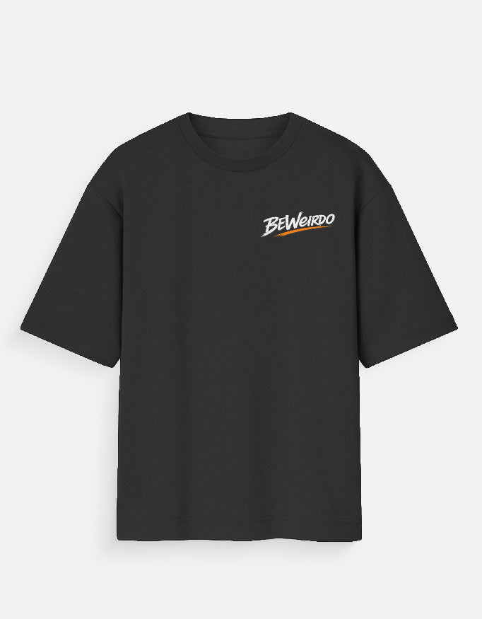 BeWeirdo black oversized t-shirt for men minimal streetwear
