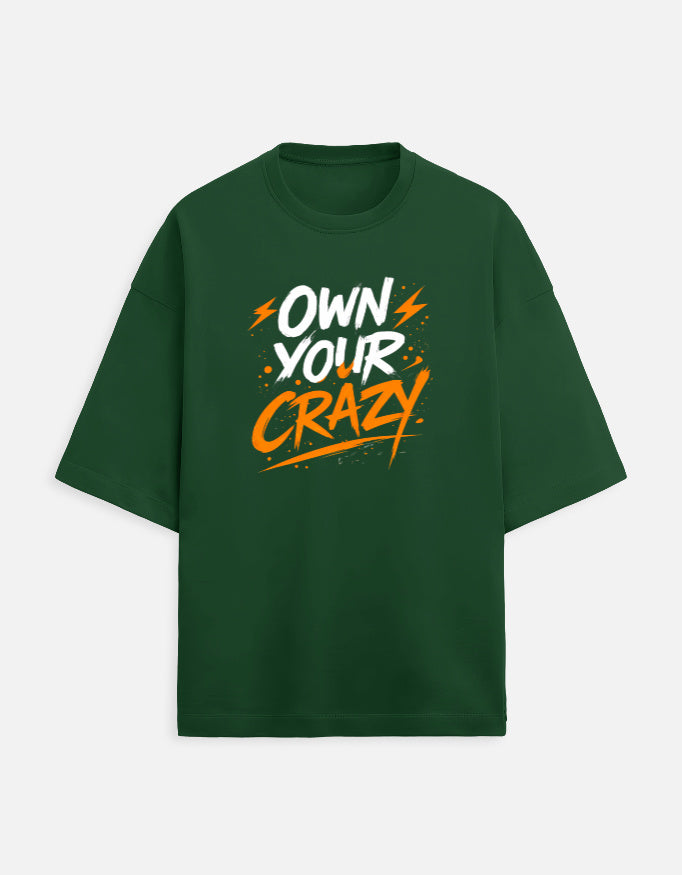 BeWeirdo Own Your Crazy Terry heavyweight oversized t-shirt black fabric detail