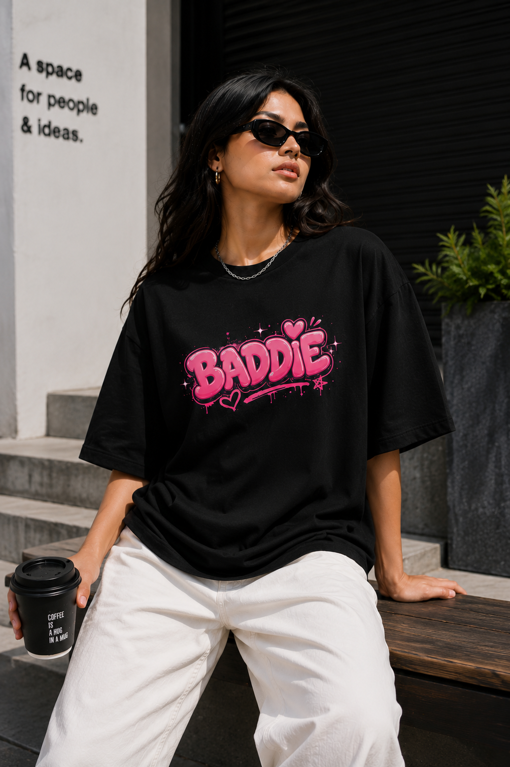 BeWeirdo “BADDIE” Oversized T-Shirt – Bold Women Streetwear