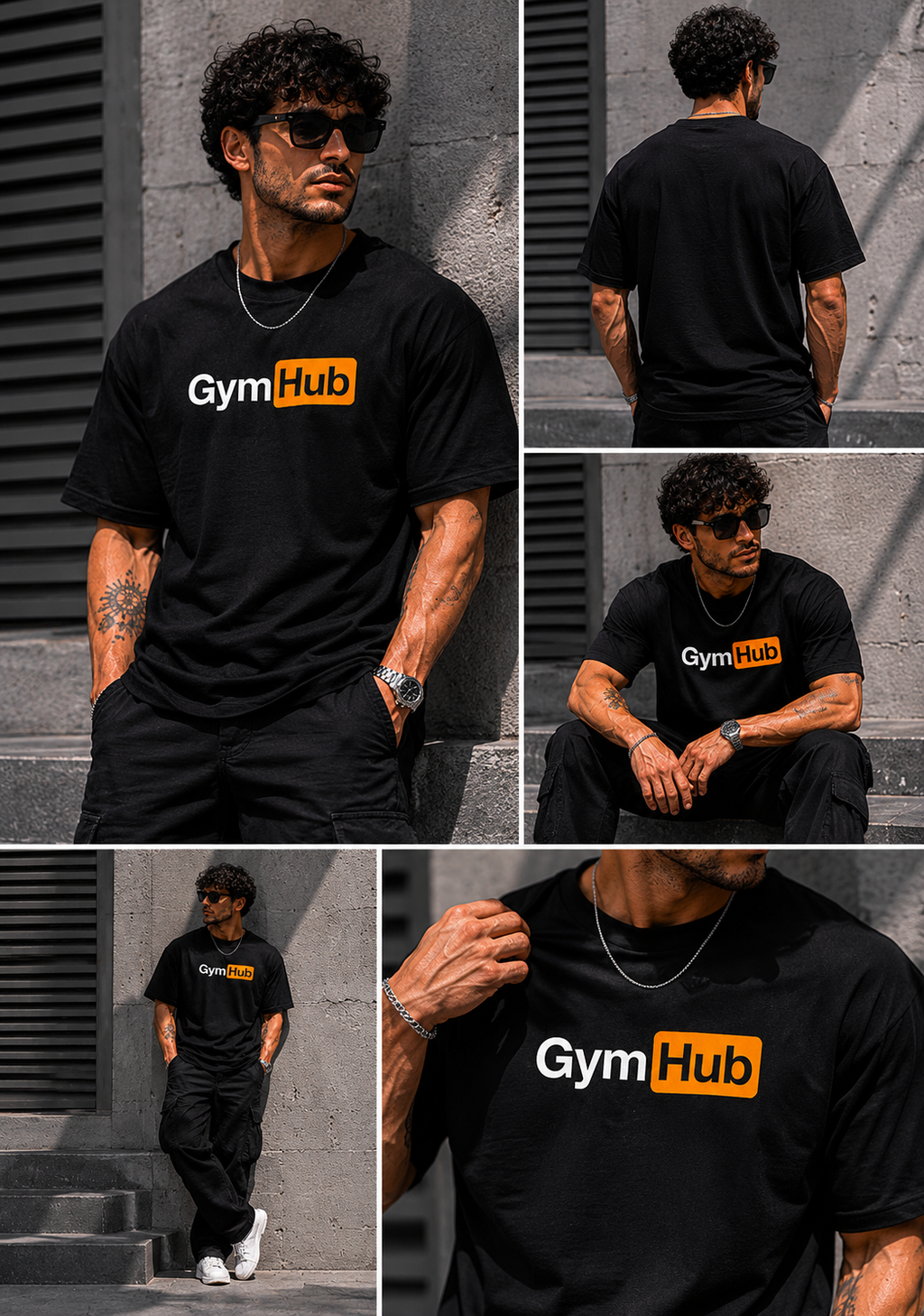 BeWeirdo “GymHub” Minimal Logo Oversized T-Shirt – Street Fitness Essential