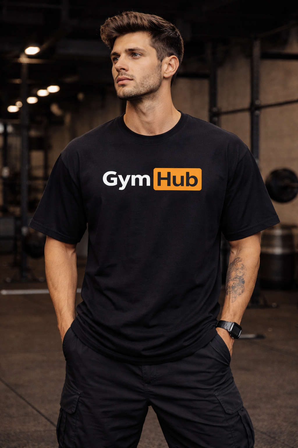 BeWeirdo “GymHub” Minimal Logo Oversized T-Shirt – Street Fitness Essential