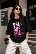 BeWeirdo “She Can. She Will. She Did.” Oversized T-Shirt – Confidence Streetwear
