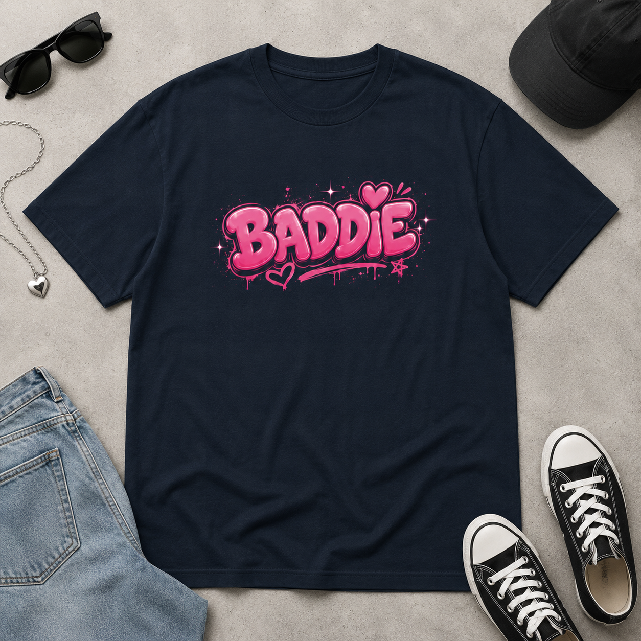 BeWeirdo “BADDIE” Oversized T-Shirt – Bold Women Streetwear